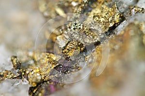 Chalcopyrite Copper iron sulfide mineral Macro.