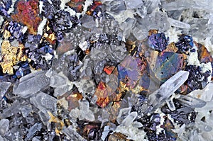 Chalcopyrite, pyrite and calcite white rock