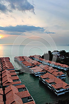 Chalet above sea at Port Dickson, Malaysia