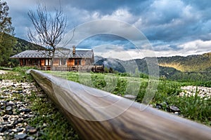 Chalet in clouding sky in ChambÃÂ©ry, France photo