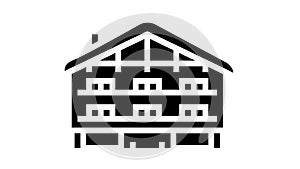 chalet house glyph icon animation