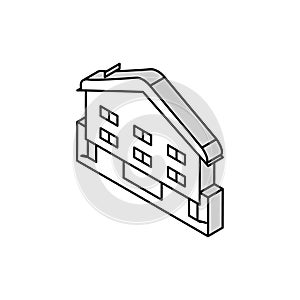 chalet house isometric icon vector illustration