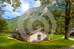 Chalet in Koenigssee, Konigsee, Berchtesgaden National Park, Bavaria, Germany