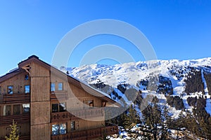 Chalet on the slopes of the valley Meribel. Ski Resort Meribel