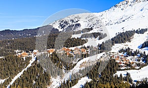 Chalet on the slopes of the valley Meribel. Ski Resort Meribel