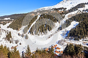 Chalet on the slopes of the valley Meribel. Ski Resort Meribel