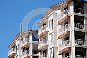 Chalet-style buildings with their pitched roofs