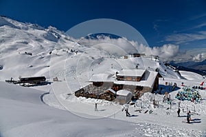 Chalet Tonia restaurant located at the bottom of Roc de Tounge at the Meribel Ski resort.