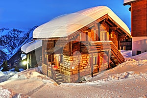 Chalet under heavy snow - Bettmeralp, Switzerland