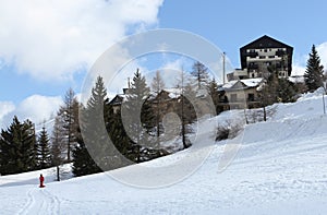 Chalets in the snow