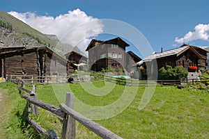 Chalets in Swiss mountains