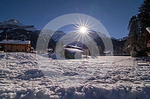 Chalets in winter