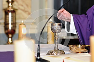 Chalice on the altar for worship