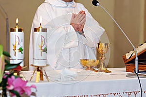 Chalice on the altar for worship