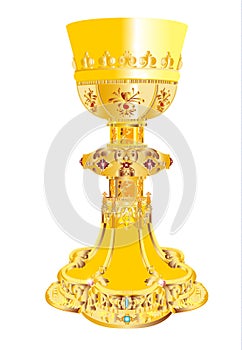 Chalice used by Christian priest during the mass.