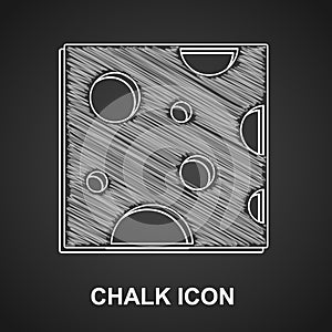 Chalk Cheese icon isolated on black background. Vector