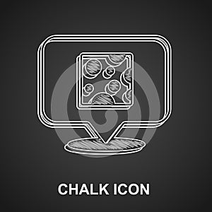 Chalk Cheese icon isolated on black background. Vector