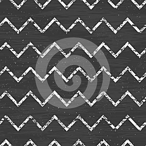 Chalk chevron blackboard seamless pattern