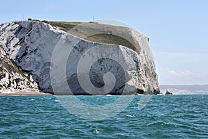 A Chalk cliff on the coast above the ocean