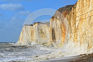 Chalk cliff rock formation.