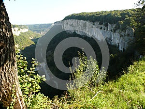 Chalk cliffs of the circus of Baume les Messieurs.