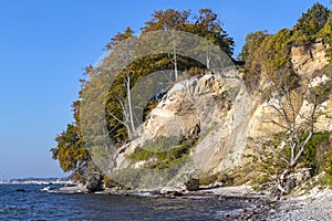 Chalk cliffs at the coastline of the Rugen Island near Sassnitz