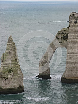 Chalk cliffs at Cote dAlbatre. Etretat, France