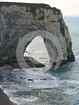 Chalk cliffs at Cote dAlbatre. Etretat, France