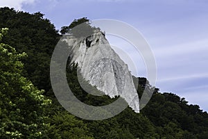 Chalk cliffs covered with trees, coastline of the Rugen Germany