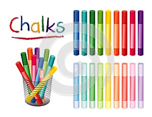 Chalk Crayons, 18 Colors, Desk Organizer