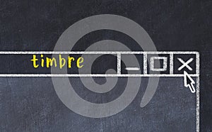 Chalk drawig of browser window with inscription timbre