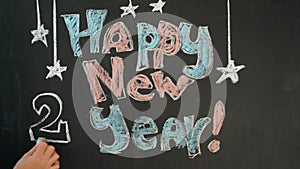 Chalk drawing Happy New Year