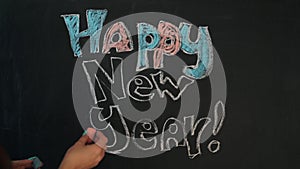 Chalk drawing Happy New Year
