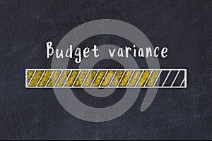 Chalk drawing of loading progress bar with inscription budget variance photo