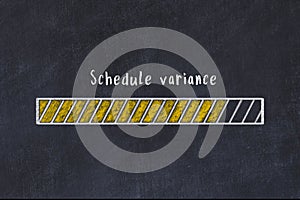 Chalk drawing of loading progress bar with inscription schedule variance