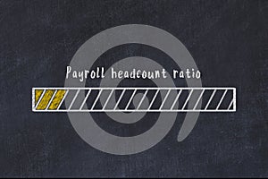 Chalk drawing of progress bar at the beginning. Evaluating of KPI concept