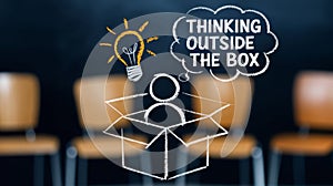 Chalk Drawing Representing the Concept of Thinking Outside the Box