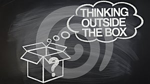 Chalk Drawing Representing the Concept of Thinking Outside the Box