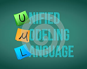 Chalk drawing. UML, Unified Modeling Language Illustrator. photo