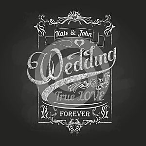 Chalk drawing.Wedding decorations