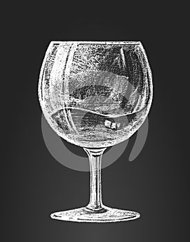 Chalk drawing of a wineglass