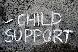 Chalk drawing: words CHILD SUPPORT