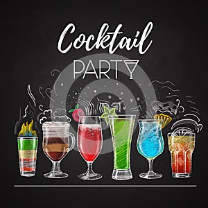 Chalk drawings. cocktail menu