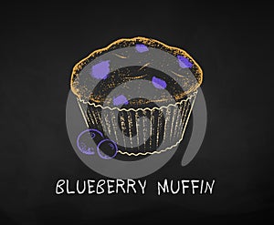 Chalk drawn illustration of Blueberry Muffin