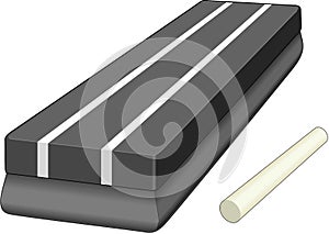 Chalk and Eraser Vector Illustration