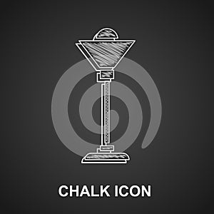 Chalk Floor lamp icon isolated on black background. Vector