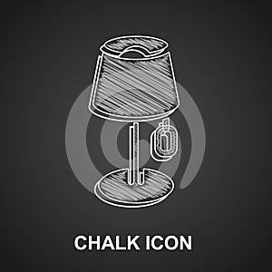 Chalk Floor lamp icon isolated on black background. Vector
