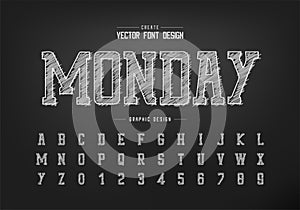 Chalk font and sketch alphabet vector, Hand draw typeface and number design