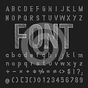 Chalk font Vector, Type letters and numbers
