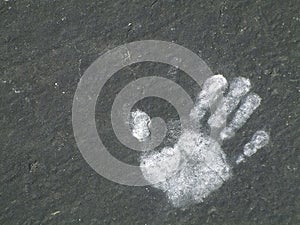 Chalk handprint